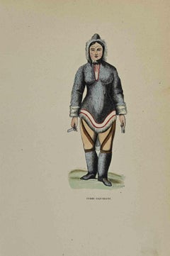 Femme Esquimaude - Lithographie von Auguste Wahlen - 1844