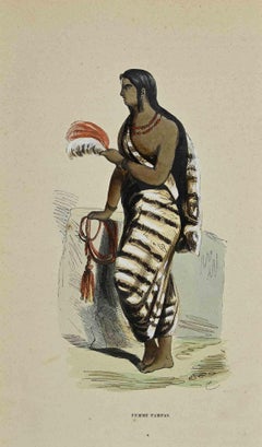 Femme Pampas - Lithograph by Auguste Wahlen - 1844