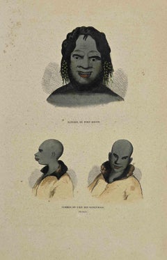 Femmes de l'ile des Kanguroos - Litografía de Auguste Wahlen - 1844