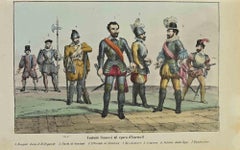 Französische Kostüme zur Zeit Heinrichs IV. - Lithographie von Auguste Wahlen - 1844
