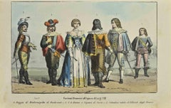 French Costumes at the Time of Louis XII - Lithograph by Auguste Wahlen - 1844