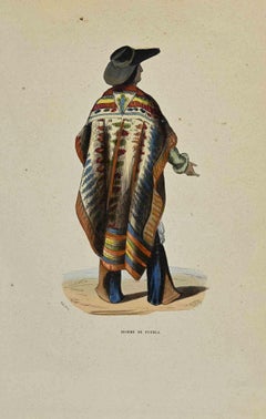 Homme de Puebla - Lithograph by Auguste Wahlen - 1844