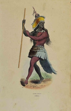Indien Dansant - Lithograph by Auguste Wahlen - 1844
