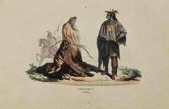 Indiens Corbeaux - Lithographie von Auguste Wahlen - 1844