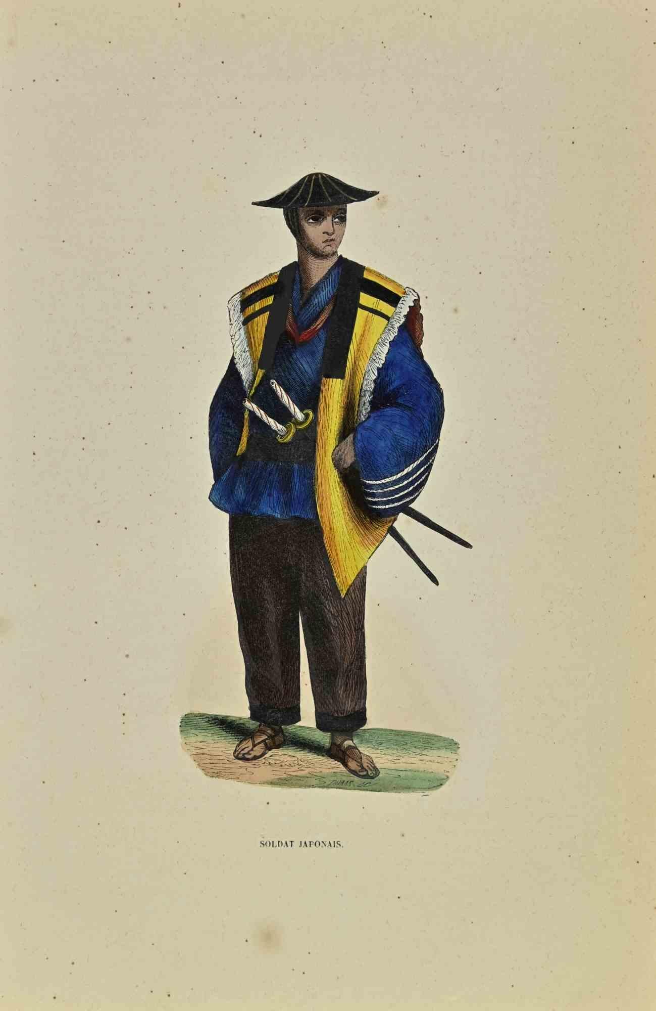 Japanese Soldier is a lithograph made by Auguste Wahlen in 1844.

Hand colored.

Good condition.

At the center of the artwork is the original title "soldat japonais".

The work is part of Suite Moeurs, usages et costumes de tous les peuples du