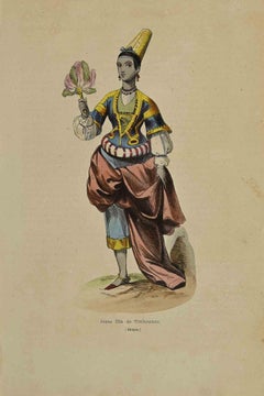 Jeune Fille de Timboucrou - Lithographie von Auguste Wahlen - 1844