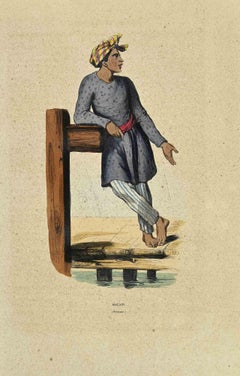 Malais - Lithographie von Auguste Wahlen - 1844