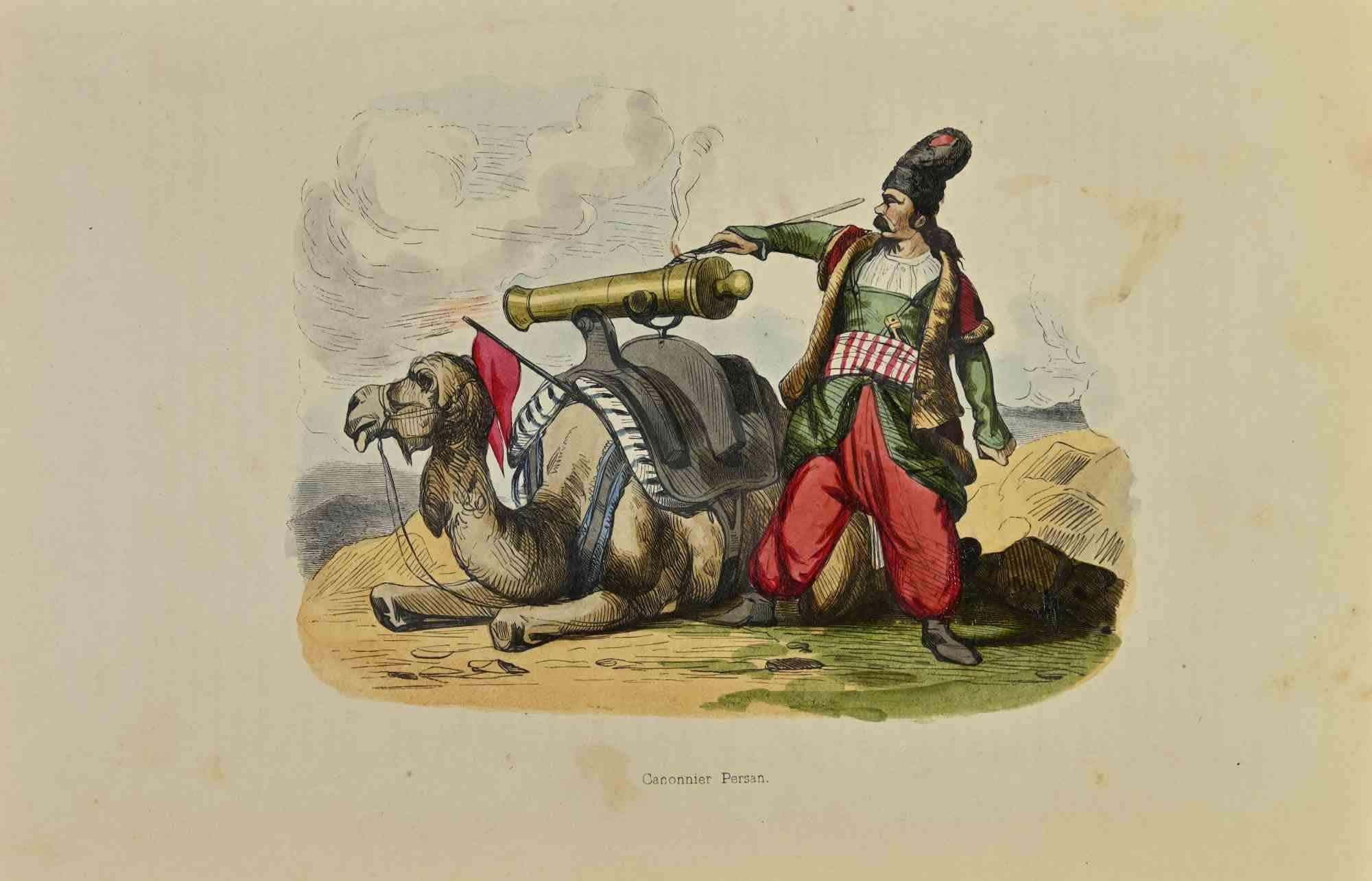 Artillero persa - Litografía de Auguste Wahlen - 1844