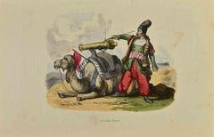 Persischer Kanonier - Lithographie von Auguste Wahlen - 1844