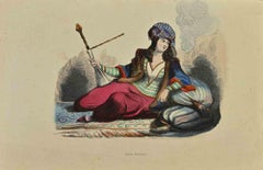 Persische Dame - Lithographie von Auguste Wahlen - 1844
