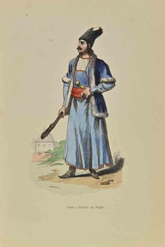 Der Perser, Mann des Volkes - Lithographie von Auguste Wahlen - 1844