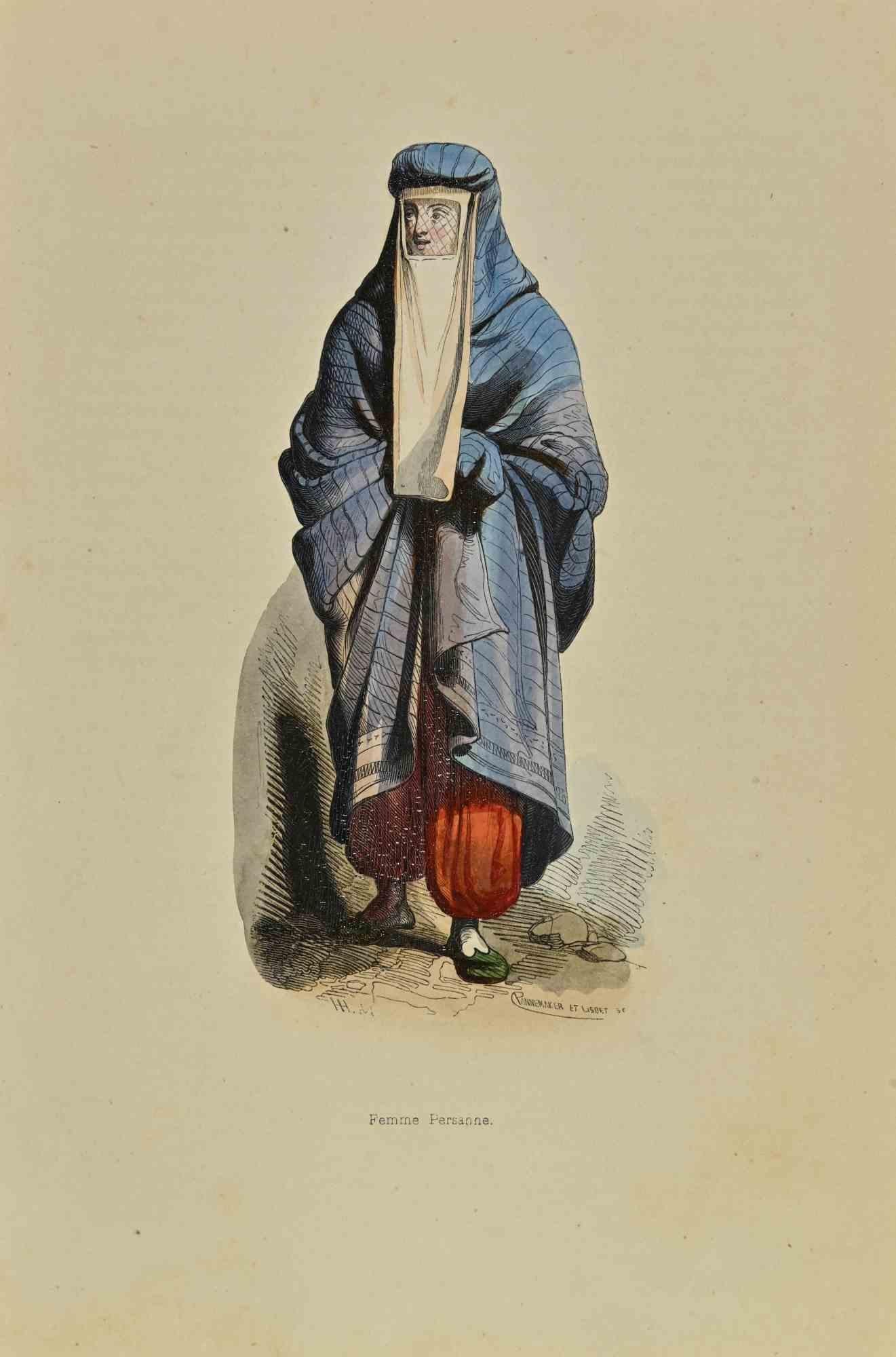 Persian Woman is a lithograph made by Auguste Wahlen in 1844.

Hand colored.

Good condition.

At the center of the artwork is the original title "Femme Persanne".

The work is part of Suite Moeurs, usages et costumes de tous les peuples du monde,