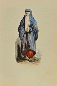 Persische Frau - Lithographie von Auguste Wahlen - 1844