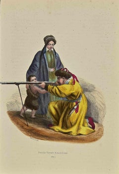 Tatarenfamilie Katschcntzes - Lithographie von Auguste Wahlen - 1844