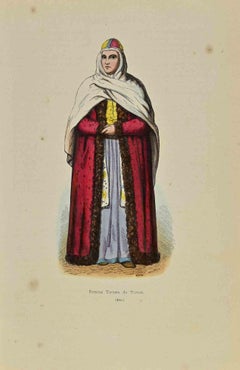 Tomsker Tatarenfrau - Lithographie von Auguste Wahlen - 1844