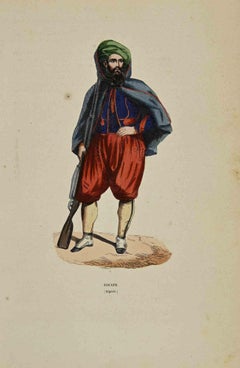 Zouave - Lithograph by Auguste Wahlen - 1844