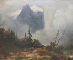 BADER valley CHARMEY Switzerland landscape mountain Swiss painter 19th