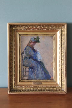 Portrait of a woman, figurative oil painting by Augustin Carrera (1878-1952)