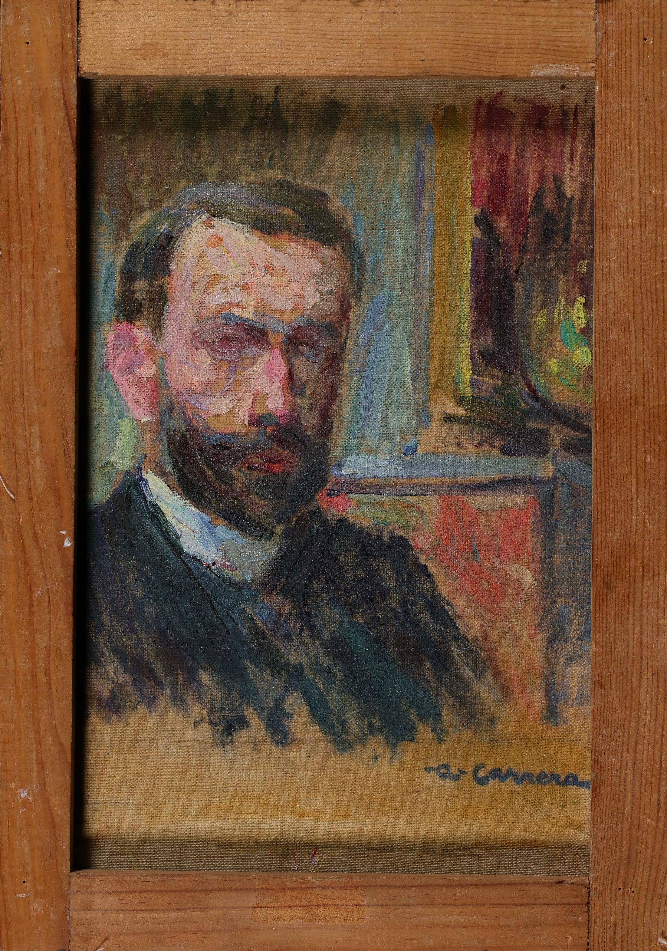 Coucher de Soleil - Post Impressionist Landscape Oil by Augustin Emile Carrera For Sale 2