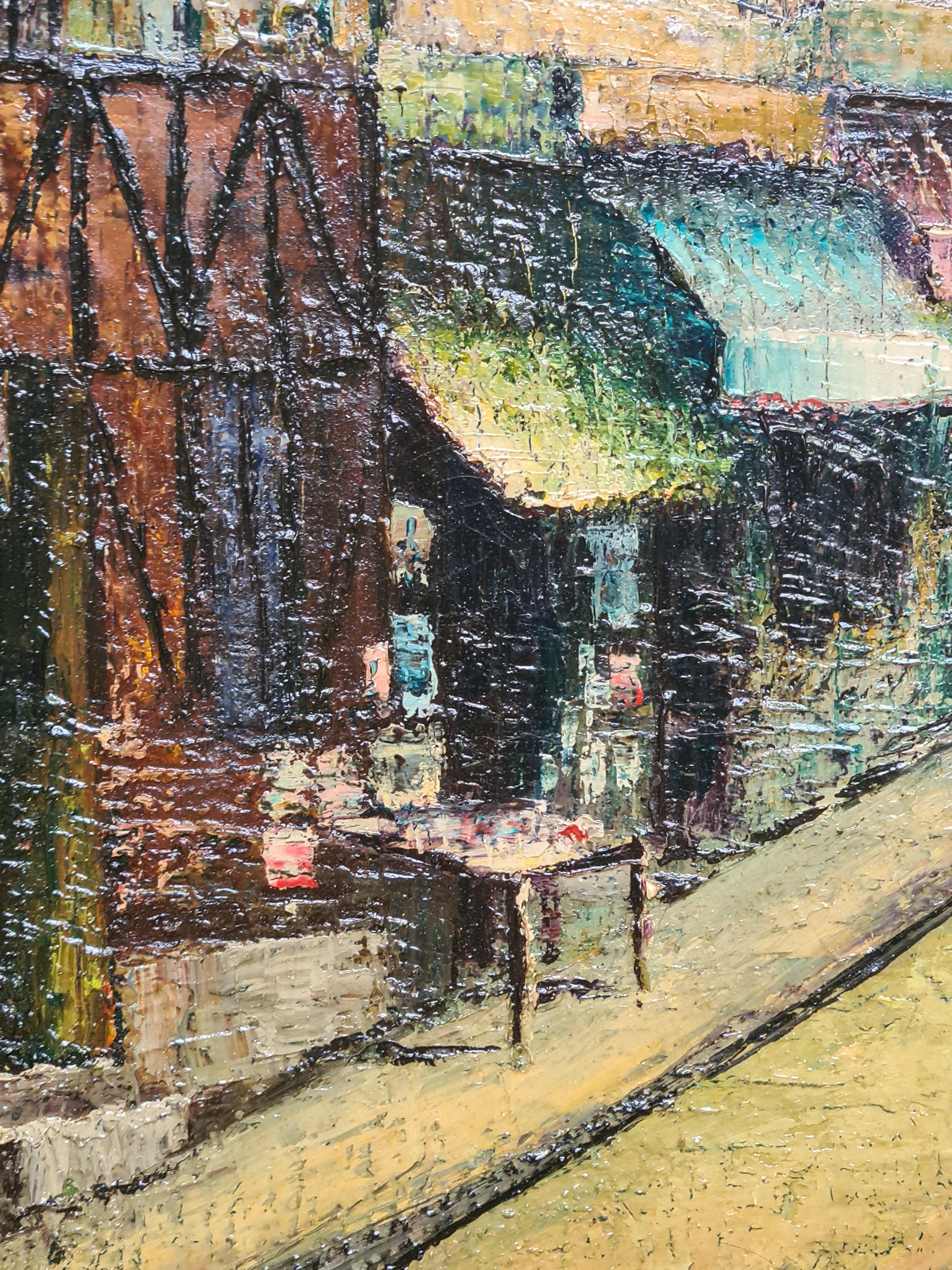 Paris School Cityscape, Circle of Maurice Utrillo, La Mère Catherine Montmartre For Sale 6