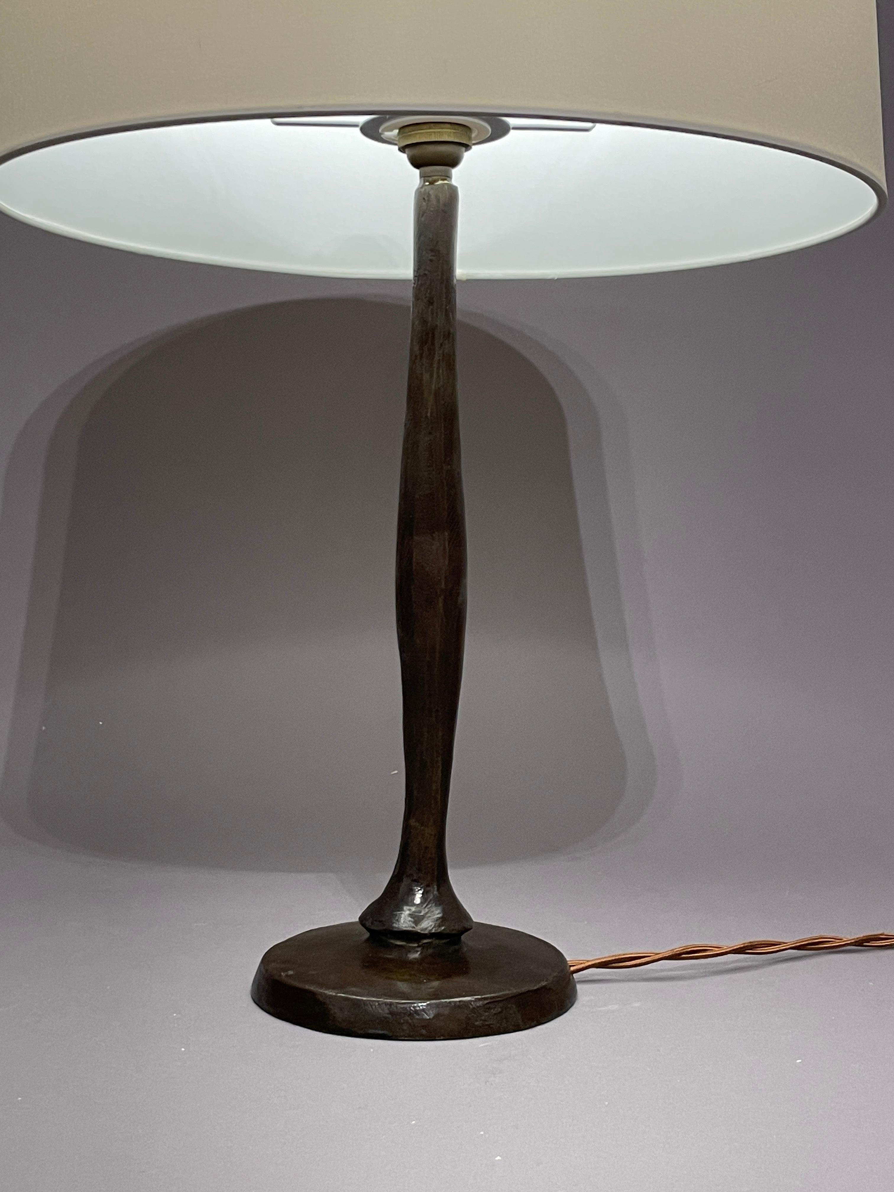 European Augustin Granet Table Lamp Solid Patinated Bronze Not Giacometti But, See Video For Sale