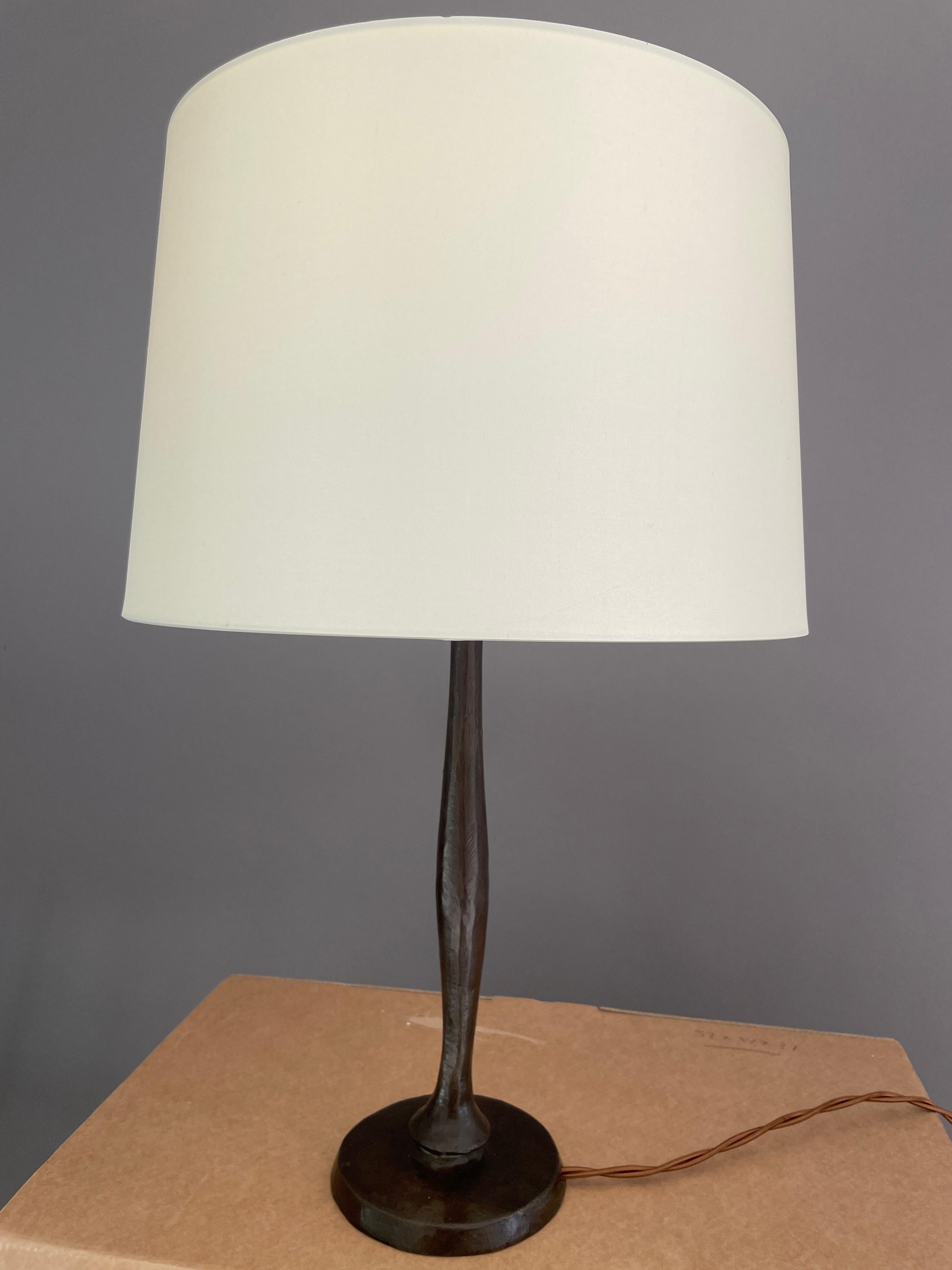 Contemporary Augustin Granet Table Lamp Solid Patinated Bronze Not Giacometti But, See Video For Sale