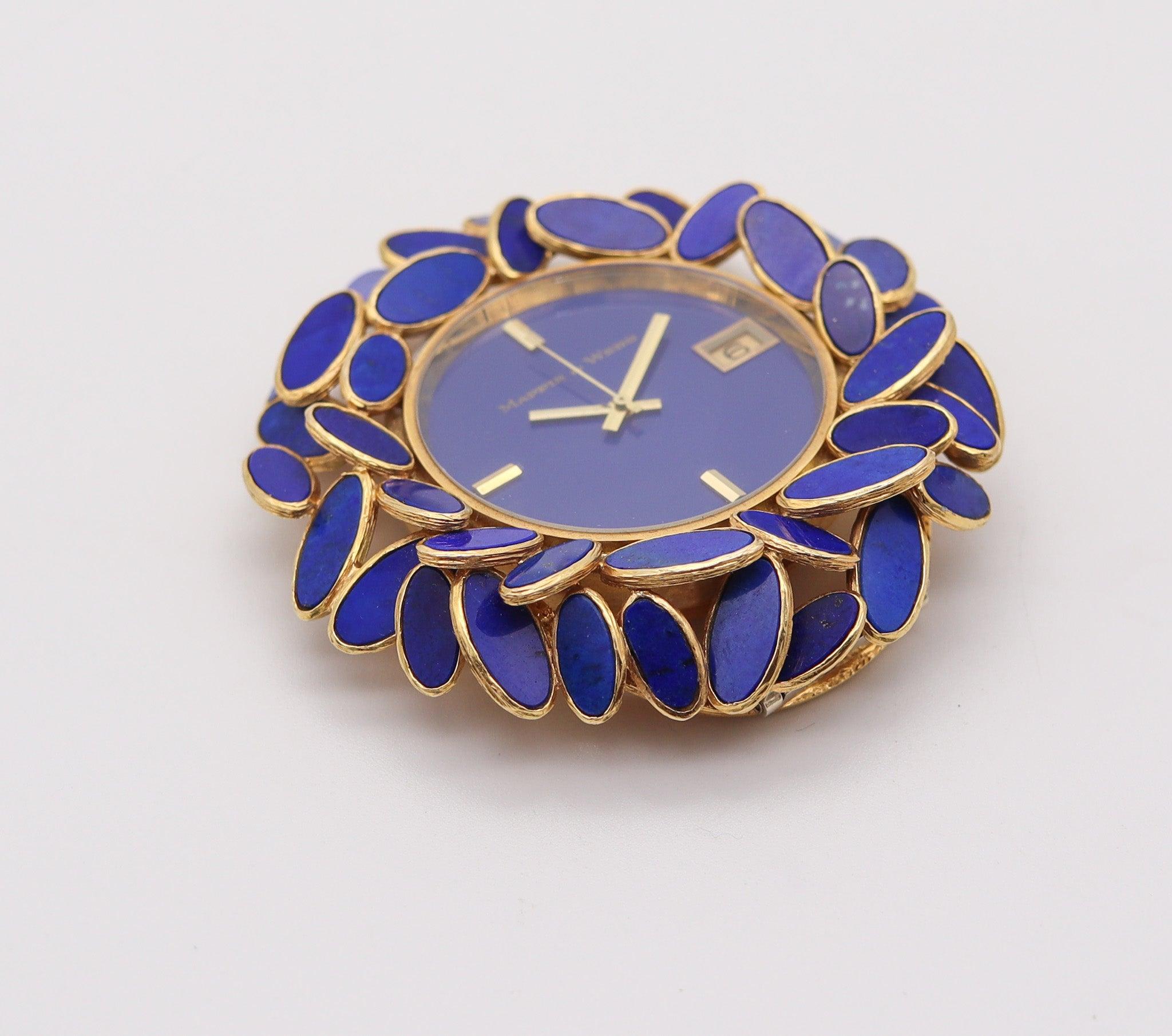 Modernista AUGUSTIN JULIA PLANA 1960 Orologio da viaggio con pendente in oro massiccio 18 carati e lapis in vendita