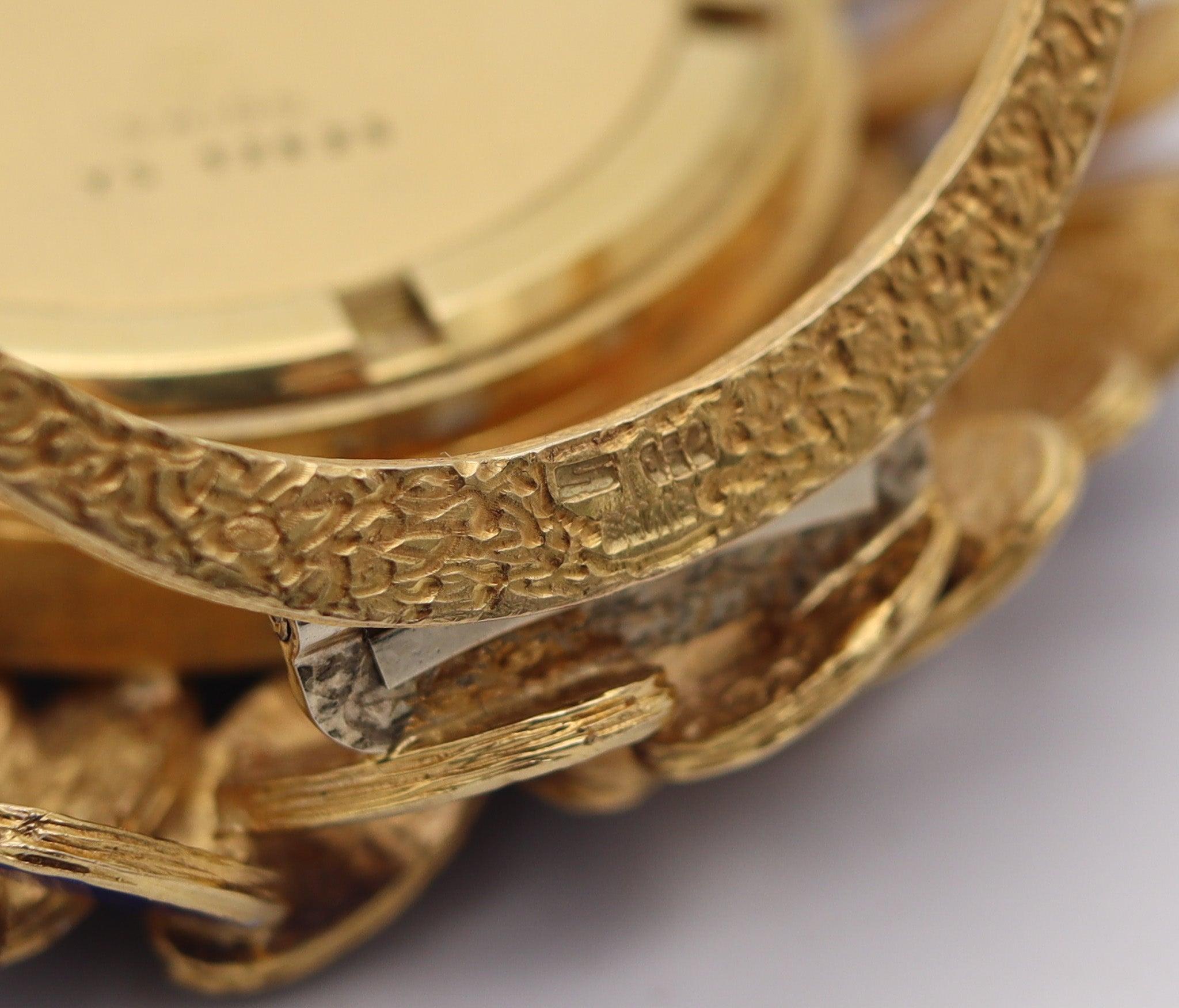 AUGUSTIN JULIA PLANA 1960 Orologio da viaggio con pendente in oro massiccio 18 carati e lapis in vendita 1
