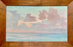 Nubes al atardecer, Óleo sobre lienzo