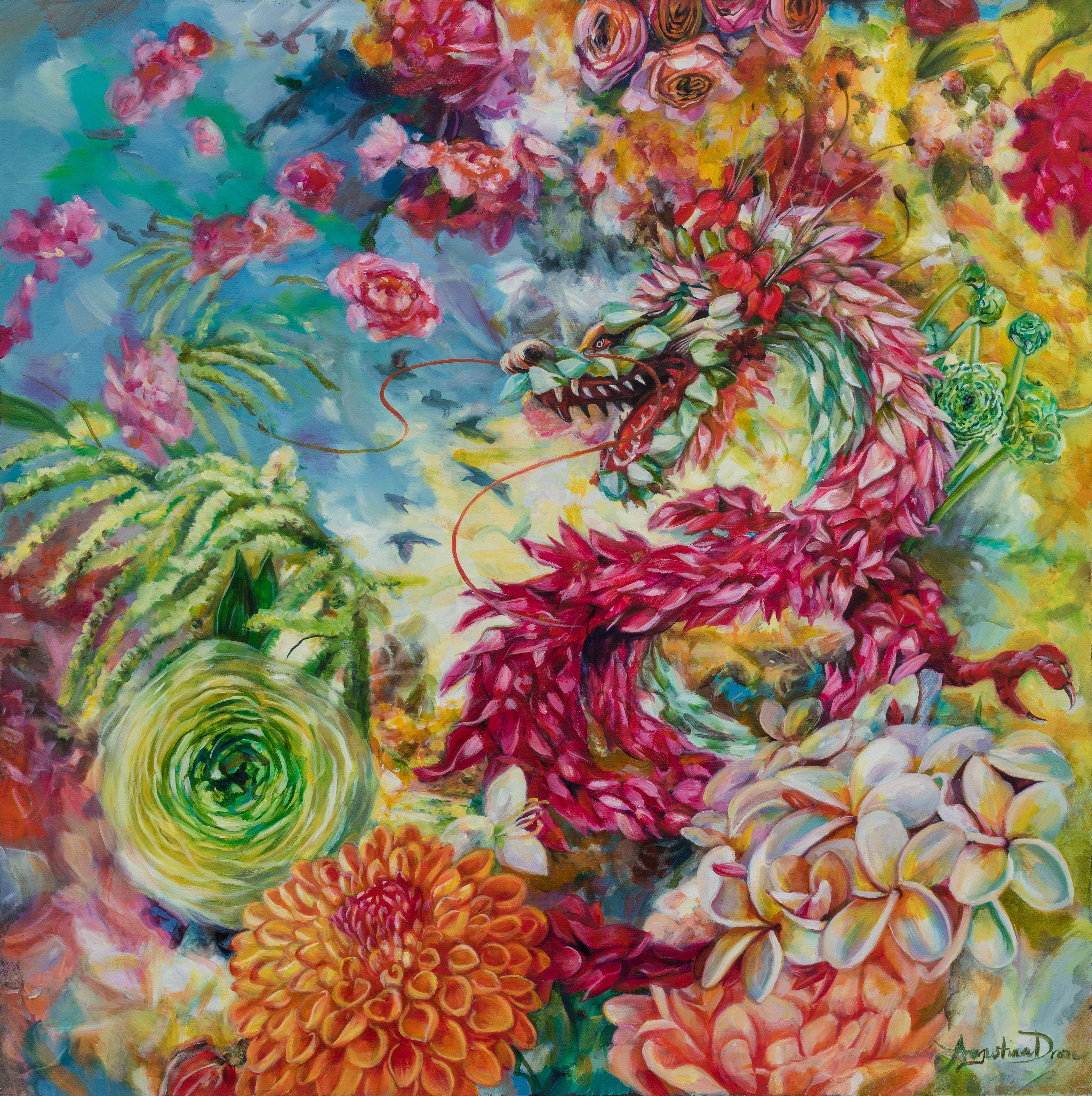 Augustina Droze Animal Painting – Drachennebel - 21. Jahrhundert, Ölgemälde, Realismus, Tierwelt