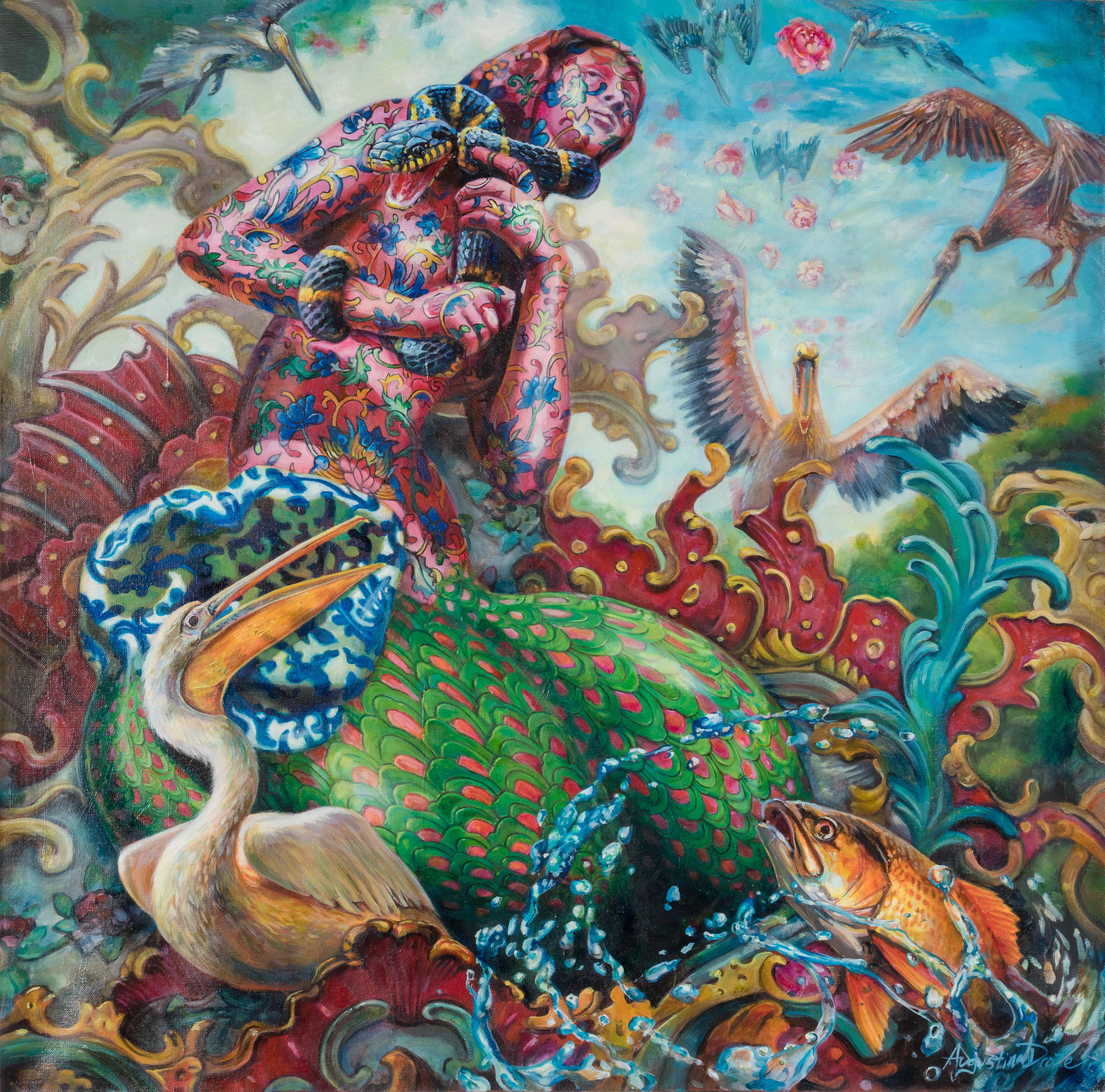 Augustina Droze Animal Painting - Sirens - 21st Century, Oil Painting, Realism, Animal world