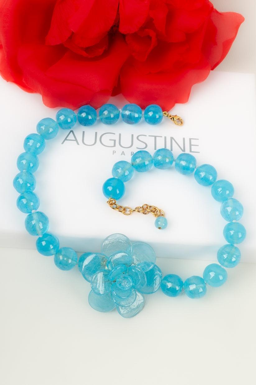 Augustine Blue Camellia Necklace For Sale 3