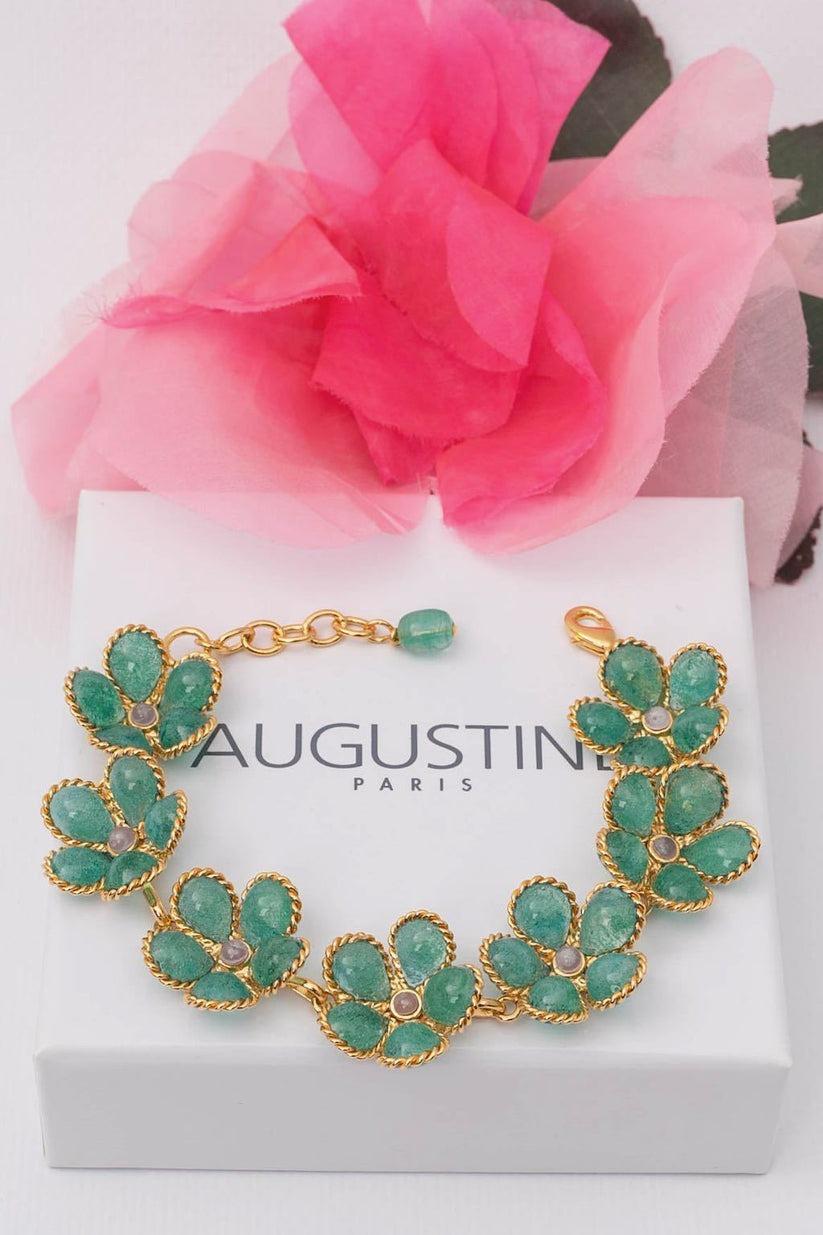 Augustine-Armband mit Glaspastellblumen aus Glas im Angebot 4