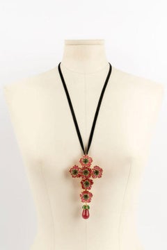 Augustine Cross Necklace in Gold Metal