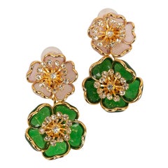 Augustine Earrings in Gold Metal 
Glass Paste