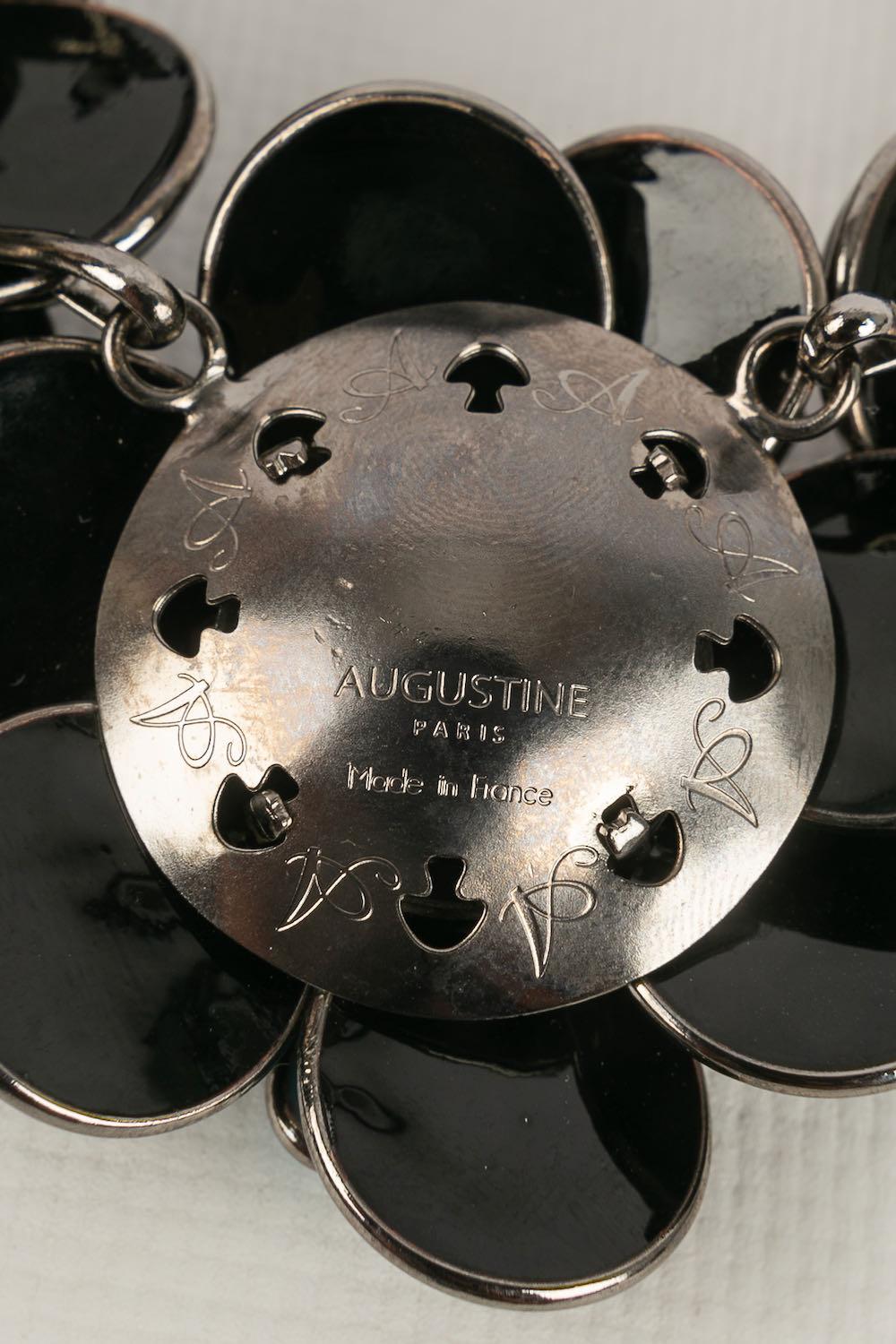 Collana floreale Augustine in metallo placcato argento in vendita 4