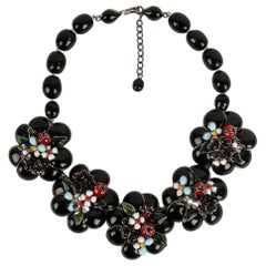 Collana floreale Augustine in metallo placcato argento