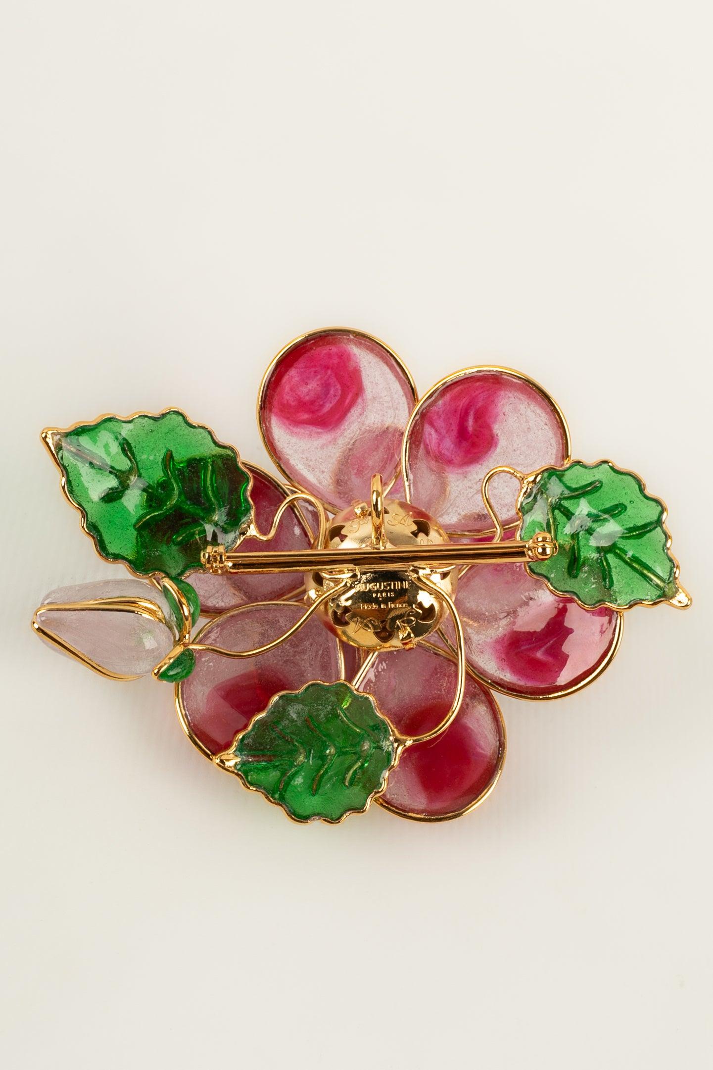 Augustine - (Made in France) Brooch / pendant in gold-plated metal and glass paste in red tones representing a flower.

Additional information:
Condition: Very good condition
Dimensions: 6.5 cm x 7.5 cm

Seller Reference: BR139
