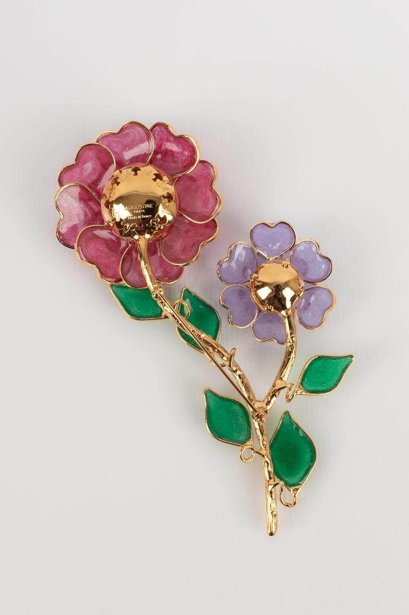 Augustine - (Made in France) Golden metal brooch with glass paste and rhinestones.

Additional information:
Condition: Very good condition
Dimensions: Length: 11 cm

Seller Reference: BR170