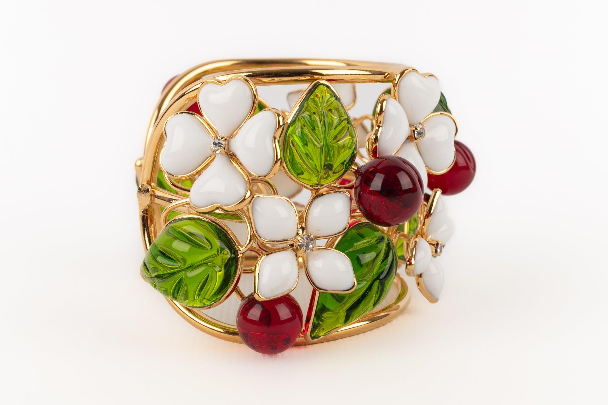 Bracelet manchette à fleurs Augustine Excellent état - En vente à SAINT-OUEN-SUR-SEINE, FR