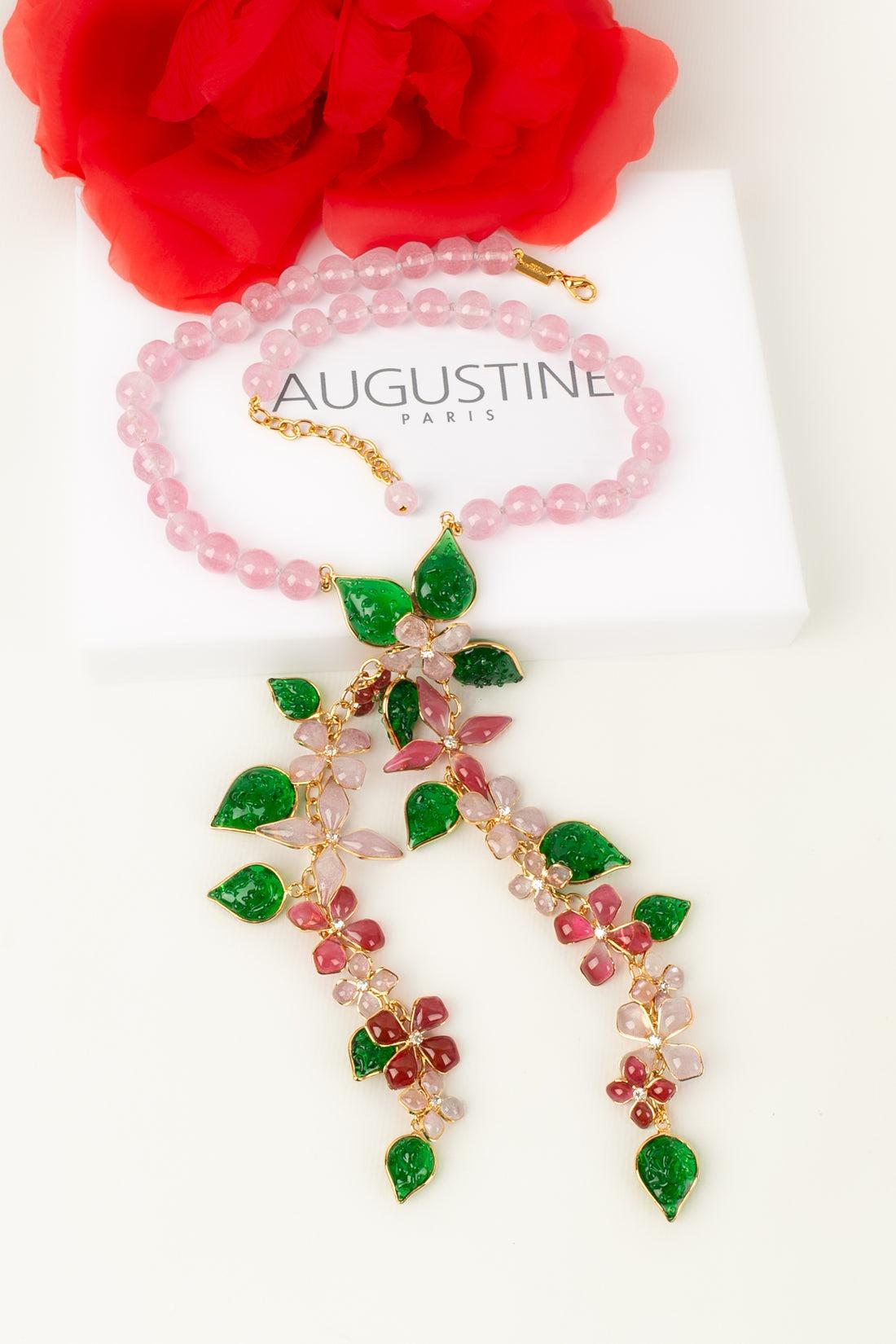 Augustine Flower Necklace in Gold-Plated Metal For Sale 4