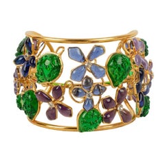 Augustine Flowers Gold Metal Cuff Bracelet
