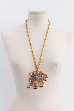 Augustine Gilded Metal Elephant Necklace