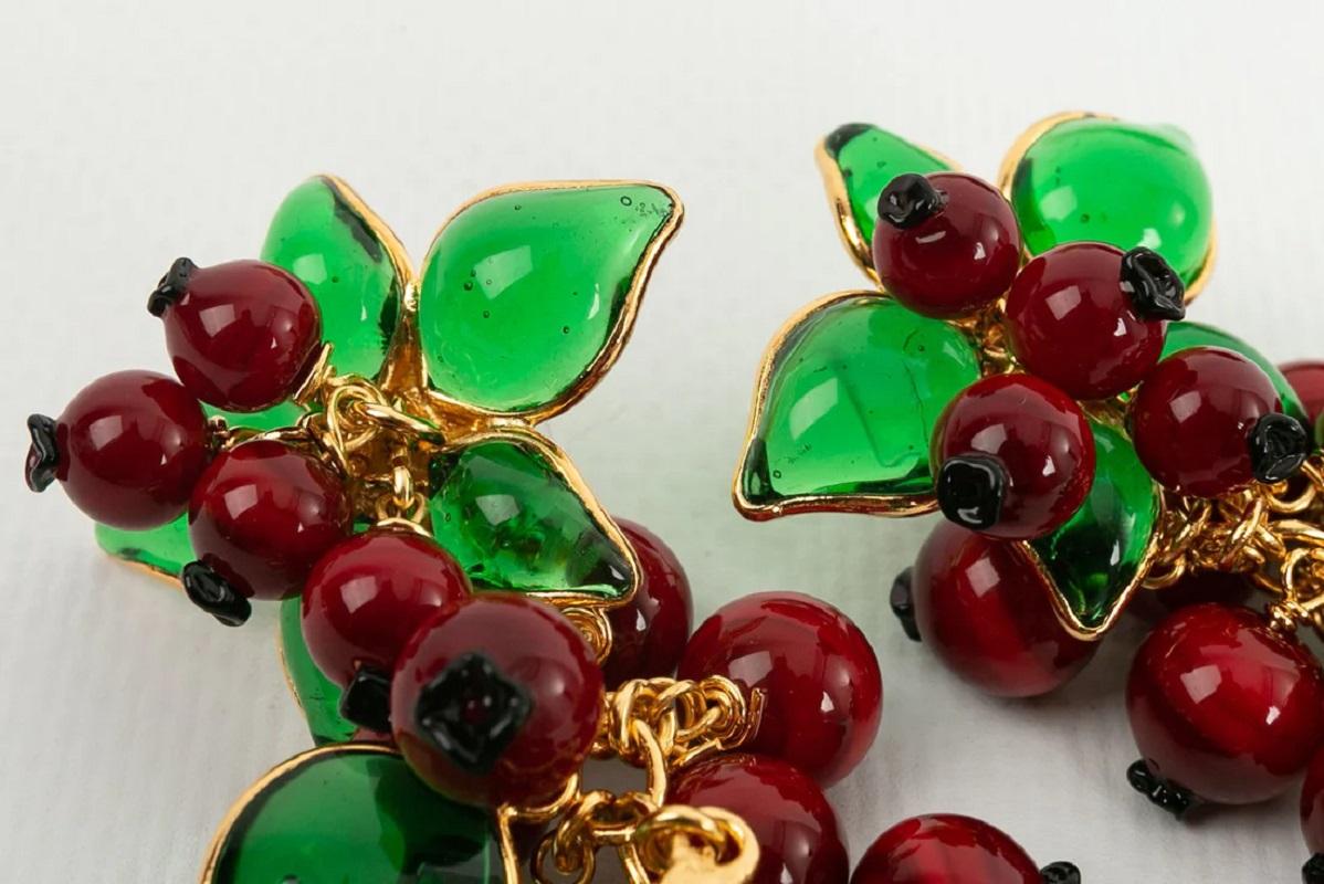 Women's Augustine Gilded Metal & Glass Paste Gooseberries Earrings For Sale
