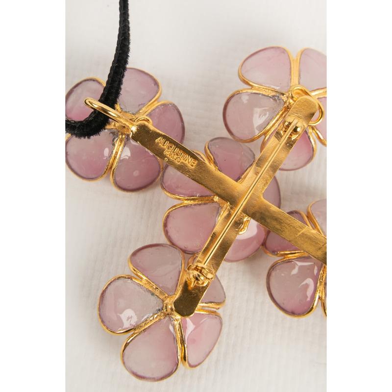 Women's Augustine Glass Paste Necklace/Brooch in the Shape of a Cross For Sale