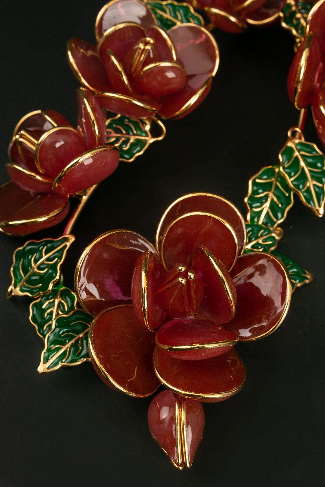 Augustine Glass Paste Necklace in Gilded Metal 1