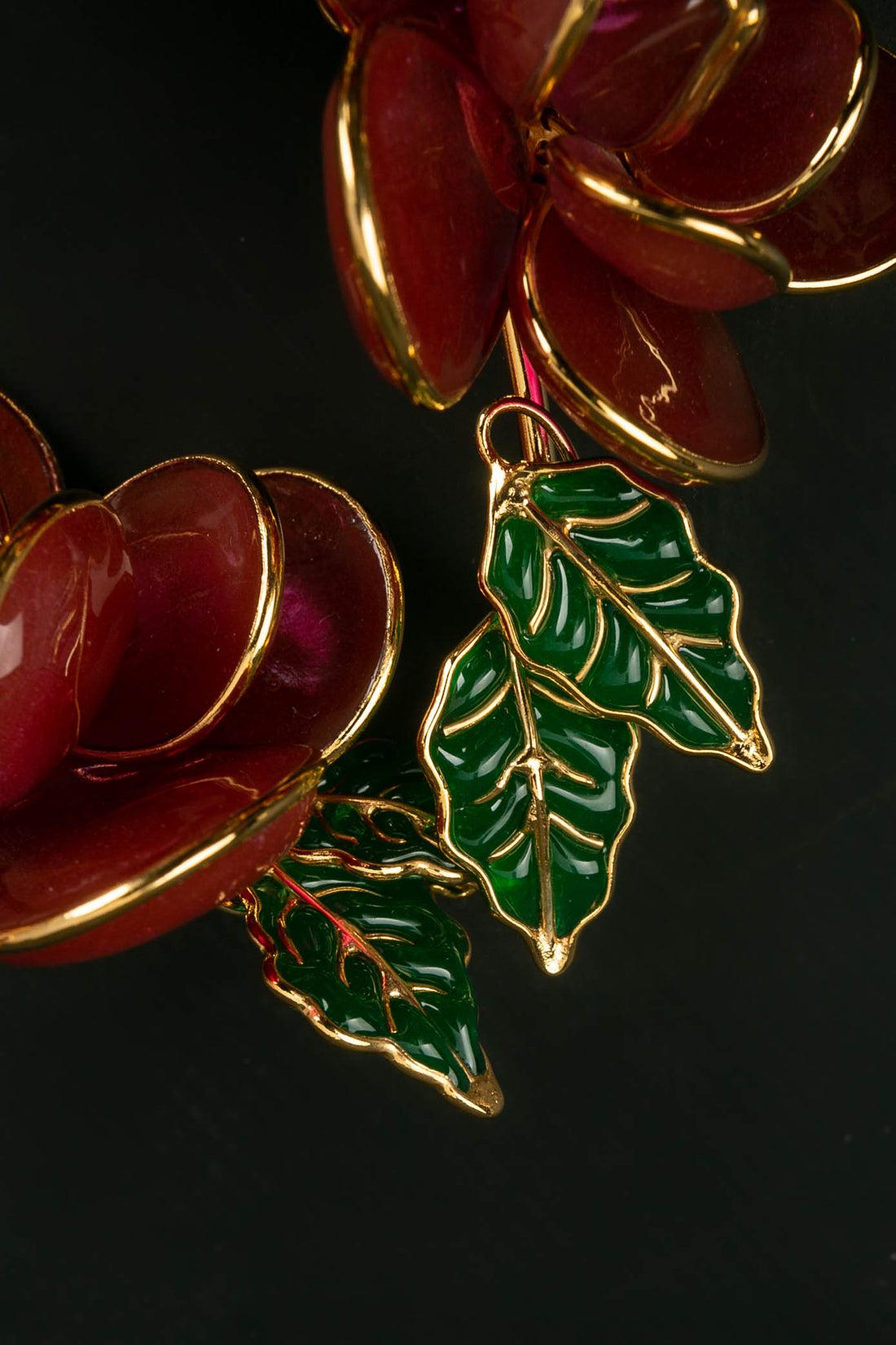Augustine Glass Paste Necklace in Gilded Metal 2