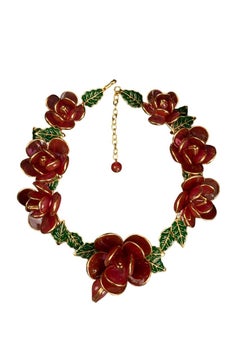 Augustine Glass Paste Necklace in Gilded Metal