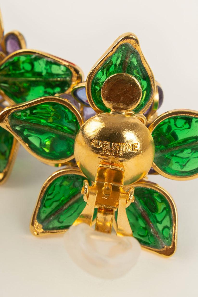 Augustine Gold Plated Metal, Glass Paste and Rhinestone  In Excellent Condition For Sale In SAINT-OUEN-SUR-SEINE, FR
