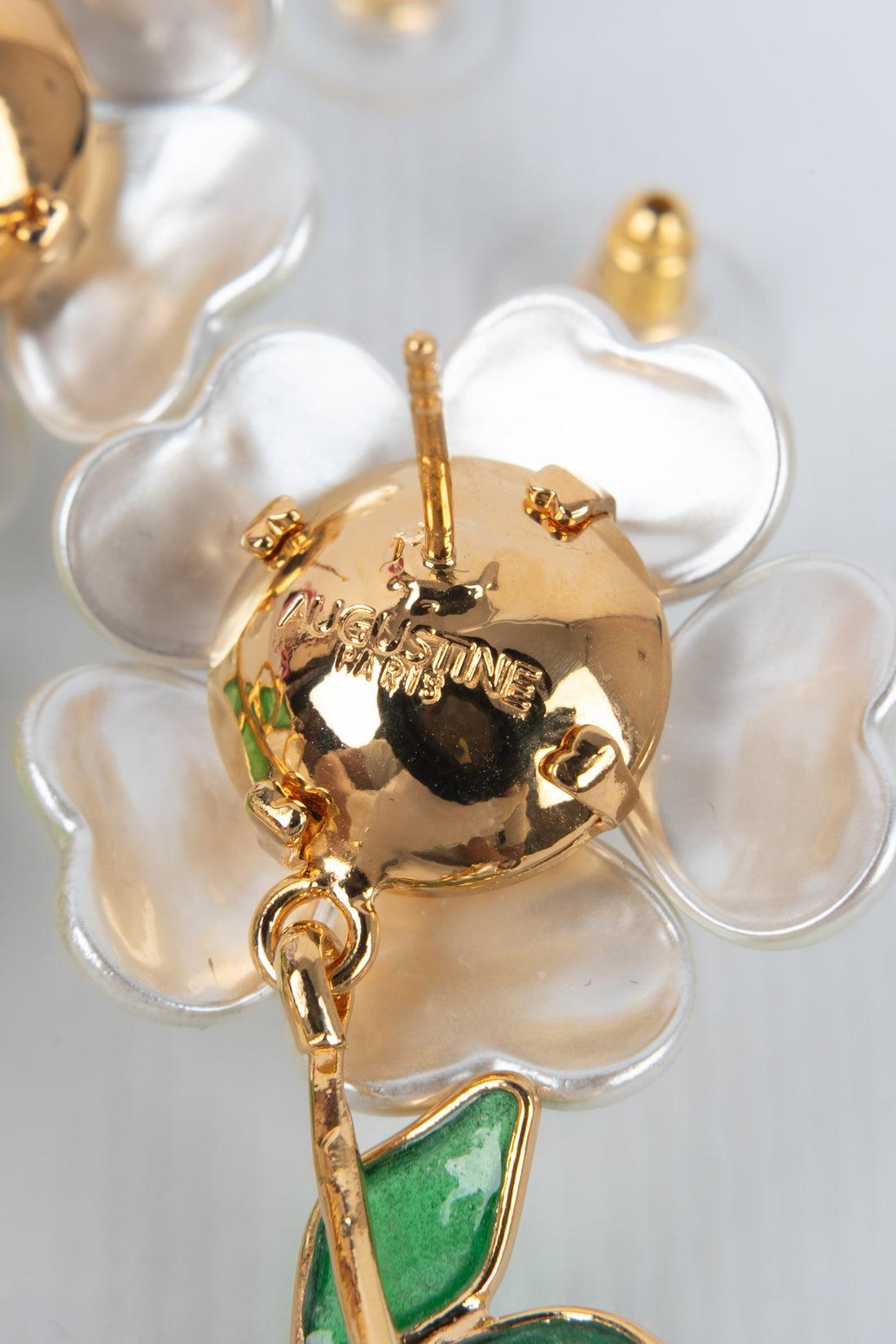 Augustine Goldene Ohrringe aus Metall und Glas mit Paste im Angebot 2